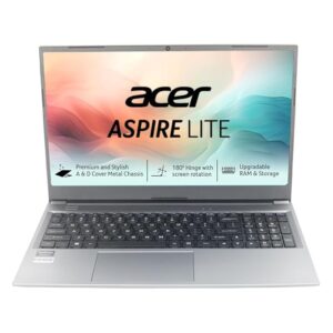Acer Aspire 3 Laptop Intel Core Celeron N4500 Processor Laptop (8 GB LPDDR4X SDRAM/256 GB SSD/Win11 Home/38 WHR/HD Webcam) A325-45 with 39.63 cm (15.6\") HD Display, Pure Silver, 1.5 KG