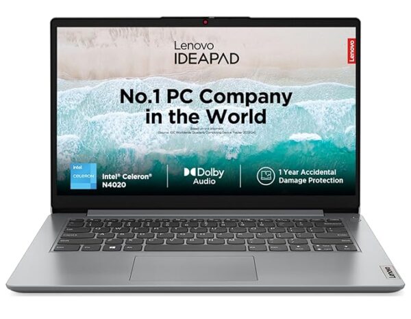 Lenovo IdeaPad Slim 1 Intel Core Celeron N4020 14\" HD Thin and Light Laptop (8GB/512GB SSD/Windows 11 Home/Office 21/1Yr Warranty/Cloud Grey/1.3Kg)