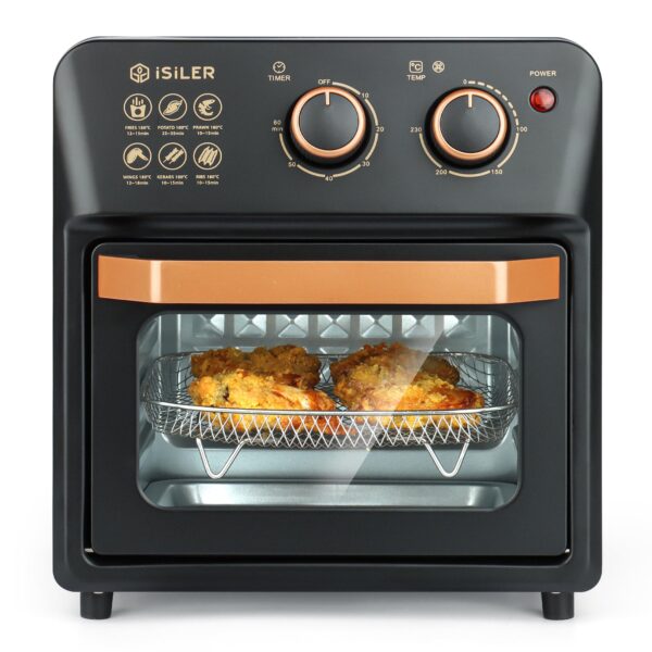iSiLER Air Fryer, Electric Oven Toaster Griller, 12L Rotisserie Convection Oven For Home, 360° Air Circulation Technology, Bake, Roast, Toast, Defrost